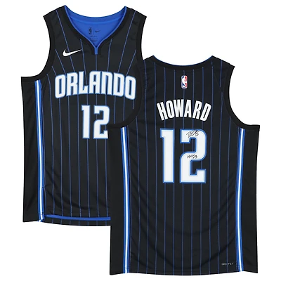 Maillot Nike Swingman noir dédicacé par Dwight Howard des Orlando Magic, édition Icon, avec inscription « HOF 25 »