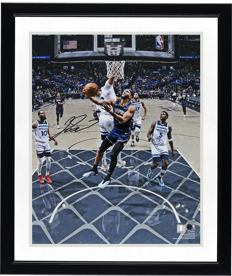 Photo de Jalen Suggs (Orlando Magic) autographiée, 40,6 x 50,8 cm (16 x 20 pouces), prise en layup inversé.