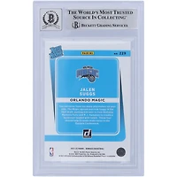 Jalen Suggs Orlando Magic Autographié 2021-22 Panini Donruss Rated Rookie #229 Beckett Fanatics a été témoin d'une carte Rookie 10 authentifiée avec l'inscription "2021 #5 Pick"