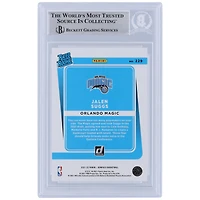 Jalen Suggs Orlando Magic Autographed 2021-22 Panini Donruss Rated Rookie Orange Laser #229 Beckett Fanatics Witnessed Authenticated Rookie Card