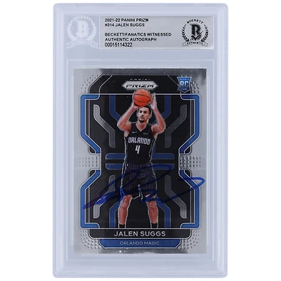 Jalen Suggs Orlando Magic Autographié 2021-22 Panini Prizm #314 Beckett Fanatics Witnessed Rookie Card Authentifié