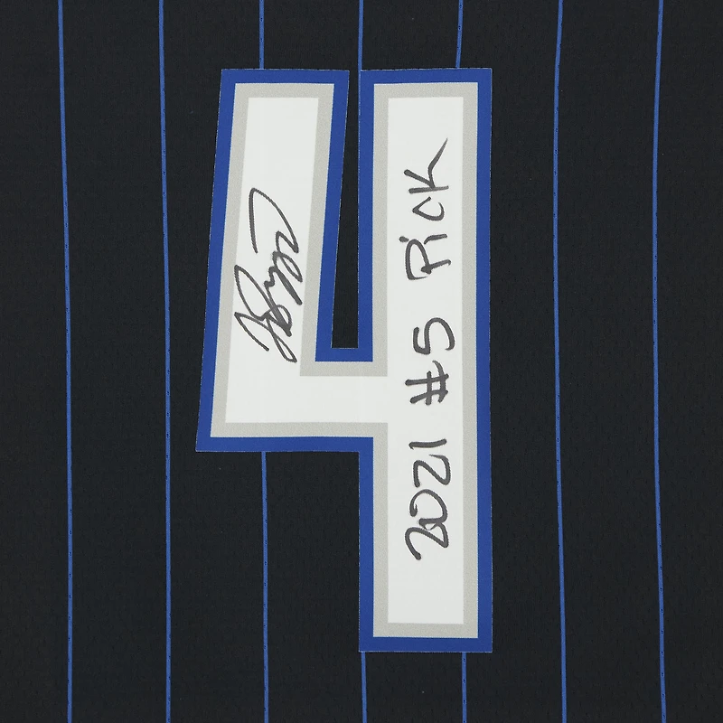 Maillot Nike Swingman 2021 noir autographié par Jalen Suggs des Orlando Magic avec l'inscription « 2021 #5 Pick »