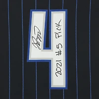 Maillot Nike Swingman 2021 noir autographié par Jalen Suggs des Orlando Magic avec l'inscription « 2021 #5 Pick »