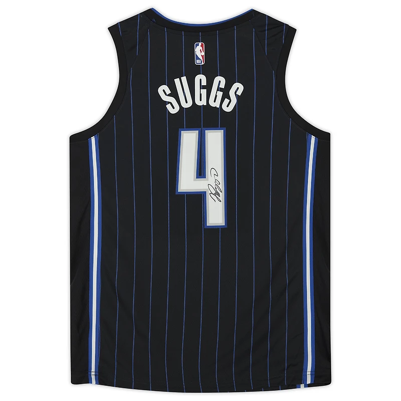 Maillot Nike Swingman 2021 noir autographié par Jalen Suggs des Orlando Magic