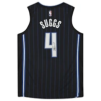 Maillot Nike Swingman 2021 noir autographié par Jalen Suggs des Orlando Magic