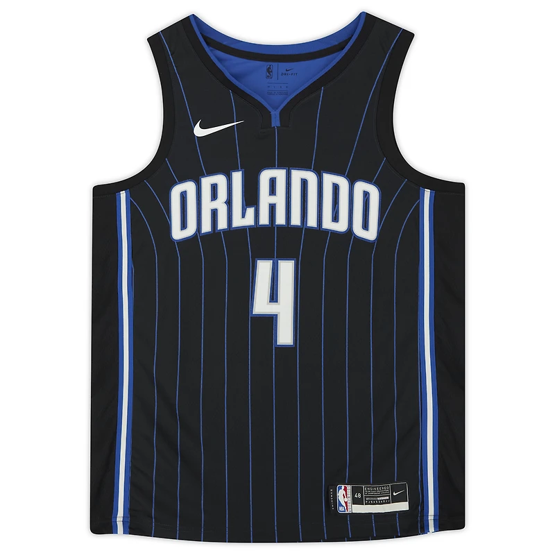 Maillot Nike Swingman 2021 noir autographié par Jalen Suggs des Orlando Magic