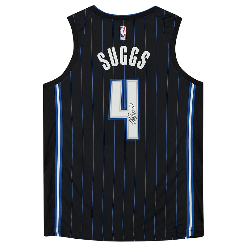 Maillot Nike Swingman 2021 noir autographié par Jalen Suggs des Orlando Magic