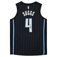 Maillot Nike Swingman 2021 noir autographié par Jalen Suggs des Orlando Magic