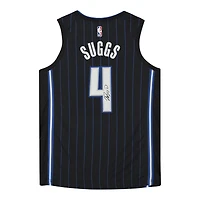 Maillot Nike Swingman 2021 noir autographié par Jalen Suggs des Orlando Magic