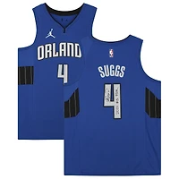 Maillot Jordan Brand bleu autographié par Jalen Suggs des Orlando Magic avec l'inscription « 2021 #5 Draft Pick »