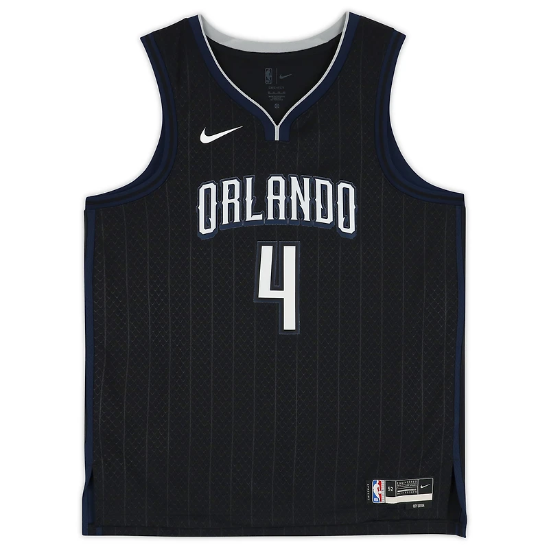 Maillot Nike Swingman noir autographié par Jalen Suggs Orlando Magic 2022-23 City Edition