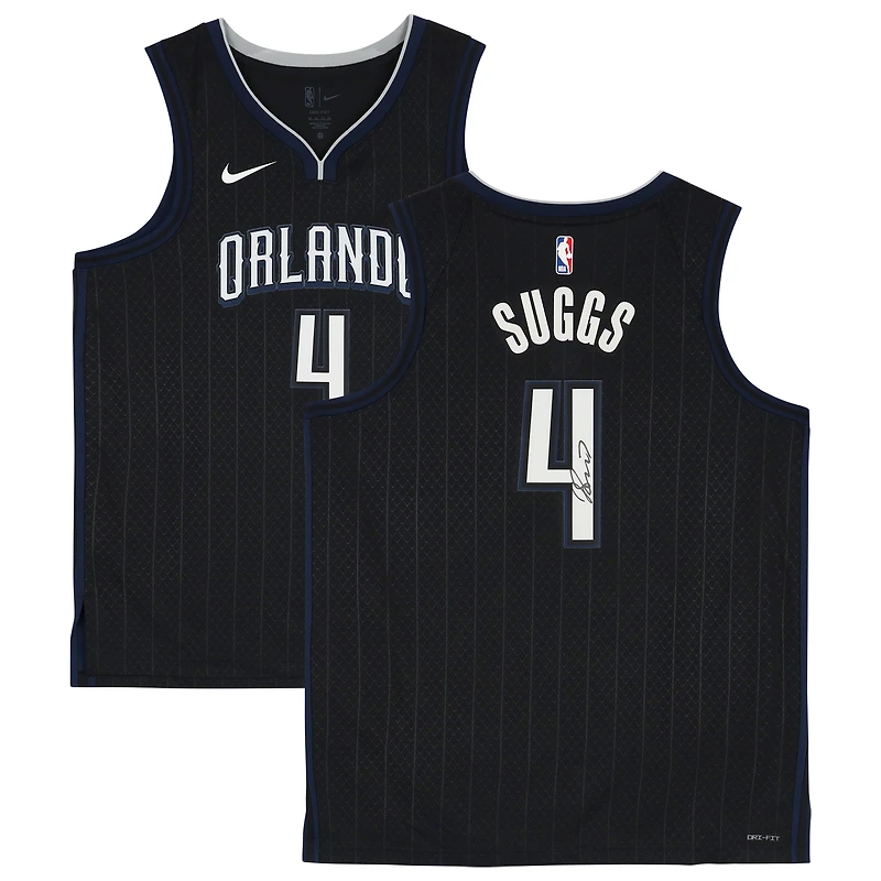 Maillot Nike Swingman noir autographié par Jalen Suggs Orlando Magic 2022-23 City Edition