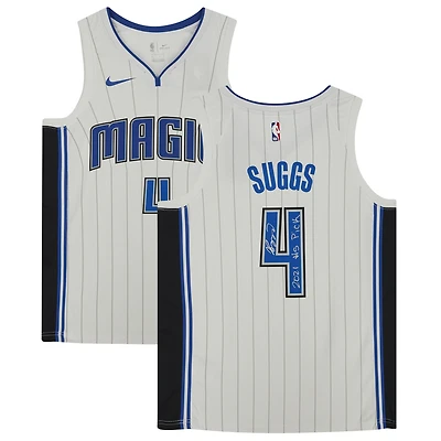 Maillot Nike Swingman blanc autographié par Jalen Suggs des Orlando Magic avec l'inscription « 2021 #5 Draft Pick »