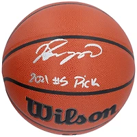 Ballon de basket-ball d'intérieur/extérieur Wilson Authentic Series autographié par Jalen Suggs des Orlando Magic avec l'inscription « 2021 #5 Pick »