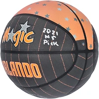 Ballon de basket-ball de collection Wilson City Edition autographié par Jalen Suggs Orlando Magic avec inscription « 2021 #5 Pick »