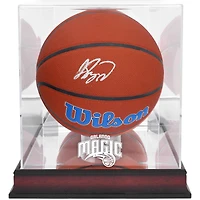 Ballon de basket-ball autographié par Jalen Suggs Orlando Magic avec logo de l'équipe Wilson et vitrine en acajou avec logo de l'équipe