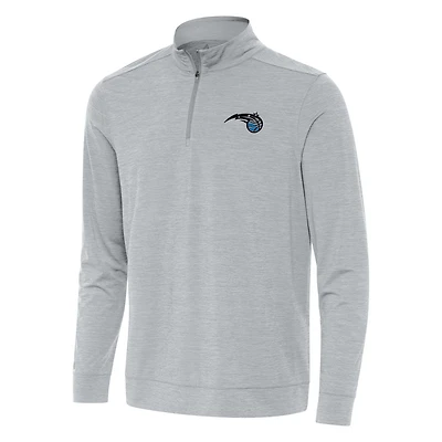 Men's Antigua Heather Gray Orlando Magic Bright Quarter-Zip Top
