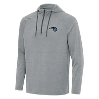Men's Antigua Heather Gray Orlando Magic Spikes Raglan Quarter-Zip Hoodie