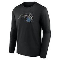 T-shirt à manches longues noir pour homme avec logo principal Orlando Magic
