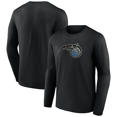 Men's  Black Orlando Magic Primary Logo Long Sleeve T-Shirt