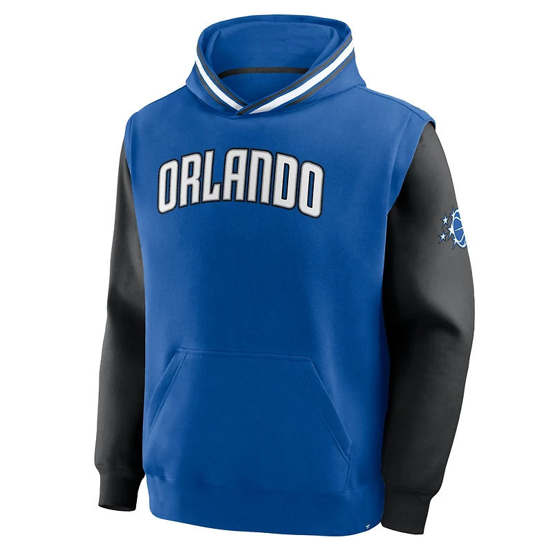 Sweat à capuche Fanatics bleu/noir Orlando Magic Half Court Shot Clock Fastbreak pour homme