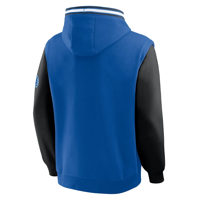 Sweat à capuche Fanatics bleu/noir Orlando Magic Half Court Shot Clock Fastbreak pour homme