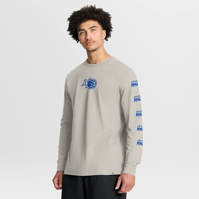 T-shirt à manches longues premium Fanatics Cream Orlando Magic Crossover Collection Ball Screen Action pour homme