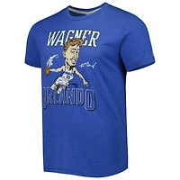 Men's Homage Franz Wagner Blue Orlando Magic Caricature Tri-Blend T-Shirt