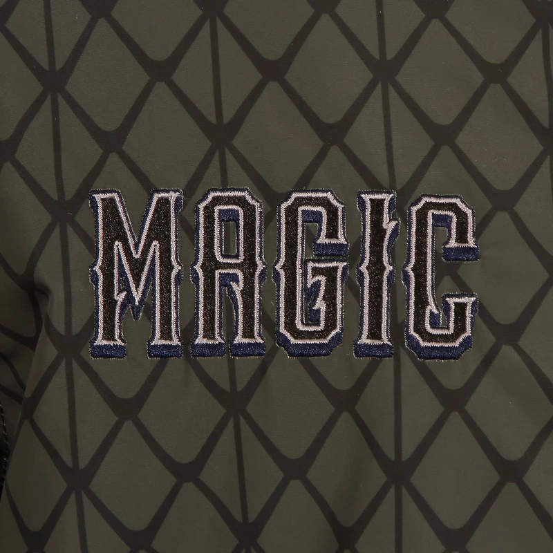 Blouson aviateur en nylon zippé intégral JH Design anthracite Orlando Magic 2022/23 City Edition pour homme