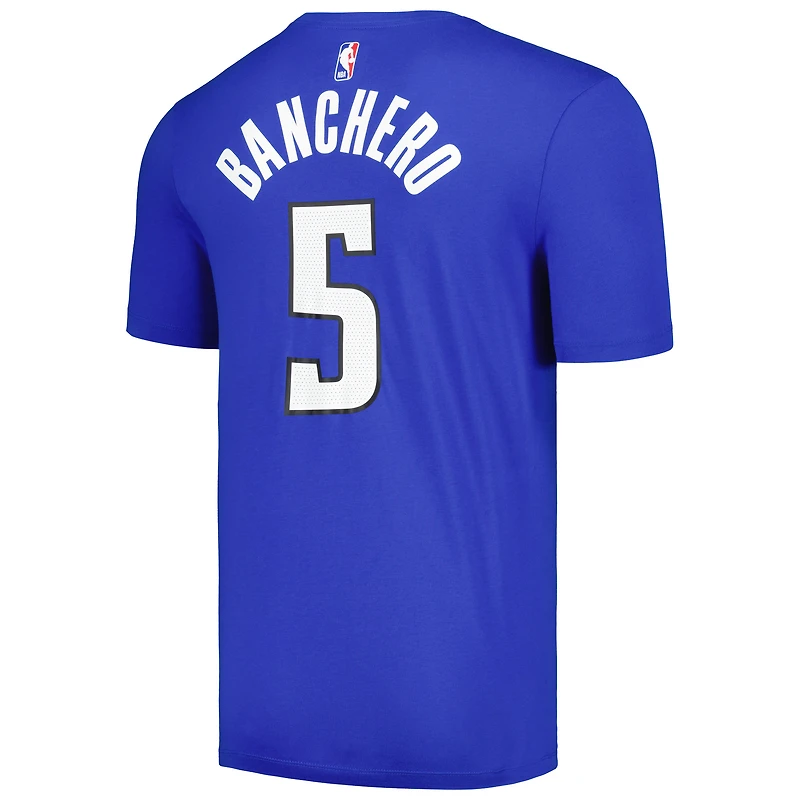 T-shirt Jordan Brand Paolo Banchero pour homme, bleu, Orlando Magic 2022/23 Statement Edition, nom et numéro