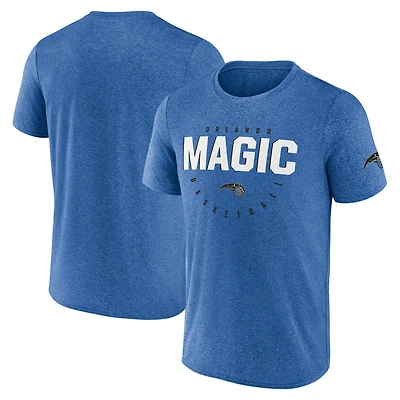 Men's Logo Athletic Heather Blue Orlando Magic Block Practice Performance T-Shirt