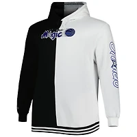 Men's Mitchell & Ness Black/White Orlando Magic Big Tall Hardwood Classics Split Pullover Hoodie