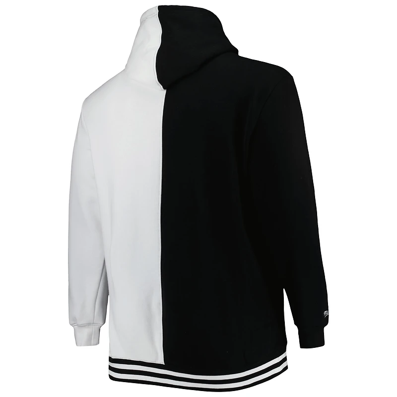 Men's Mitchell & Ness Black/White Orlando Magic Big Tall Hardwood Classics Split Pullover Hoodie