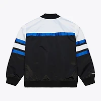 Veste Mitchell & Ness Hardwood Classics Head Coach noire pour homme, en satin léger à boutons-pression, modèle Orlando Magic Classics.