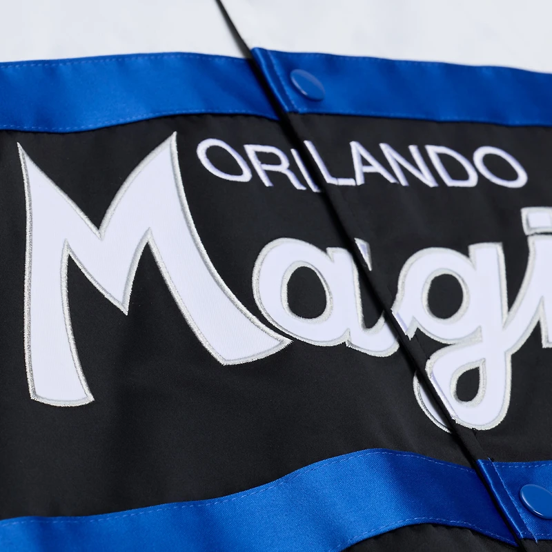 Men's Mitchell & Ness  Black Orlando Magic Hardwood Classics Head Coach Lightweight Satin Full-Snap Jacket