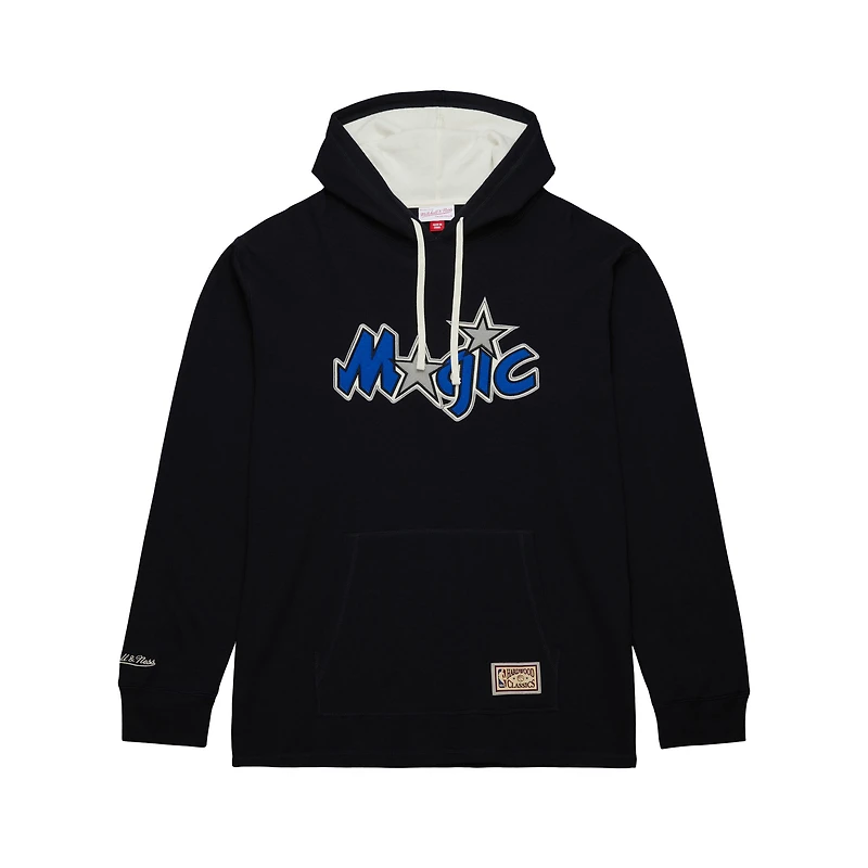 Men's Mitchell & Ness Black Orlando Magic Hardwood Classics Lightweight Thermal Pullover Hoodie