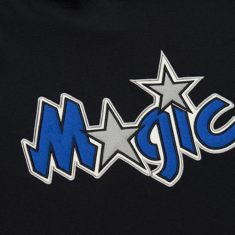 Men's Mitchell & Ness Black Orlando Magic Hardwood Classics Lightweight Thermal Pullover Hoodie