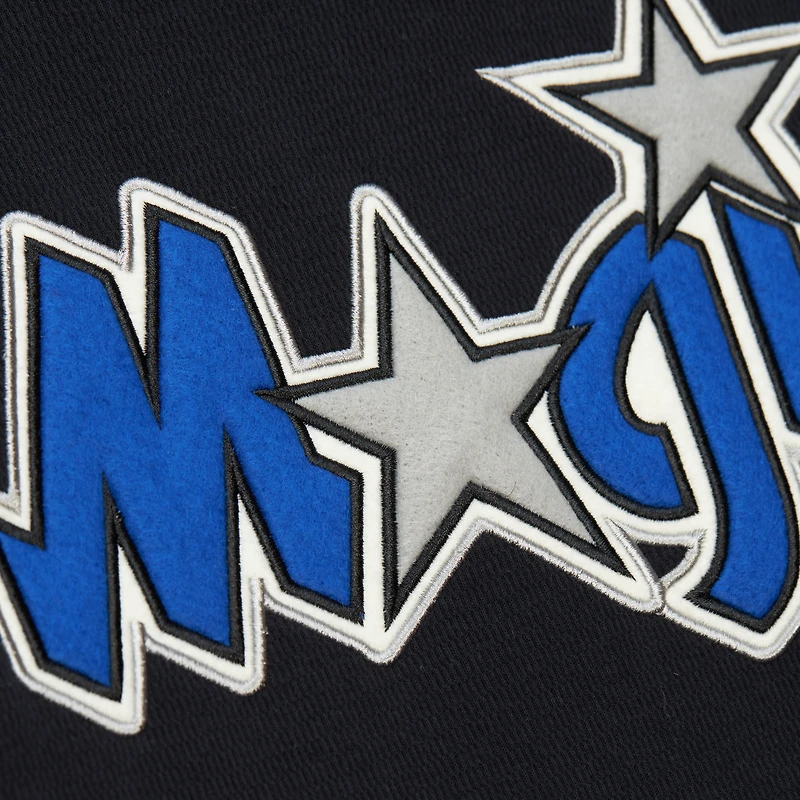 Men's Mitchell & Ness Black Orlando Magic Hardwood Classics Lightweight Thermal Pullover Hoodie