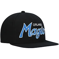 Casquette snapback noire Mitchell & Ness Orlando Magic Hardwood Classics Script 2.0 pour homme