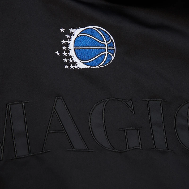Men's Mitchell & Ness Black Orlando Magic Hardwood Classics Team OG 3.0 Lightweight Satin Full-Snap Jacket