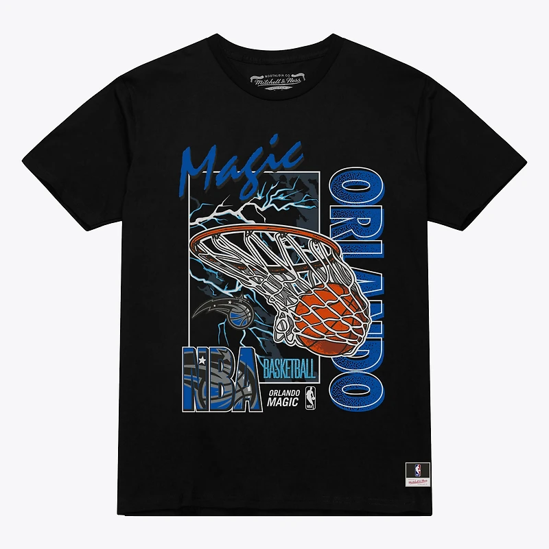 T-shirt Mitchell & Ness noir Orlando Magic Lightning Swish pour homme