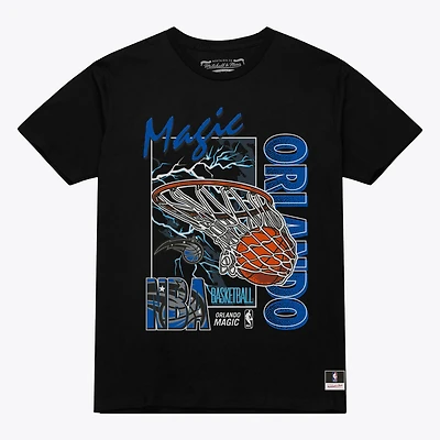 T-shirt Mitchell & Ness noir Orlando Magic Lightning Swish pour homme