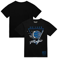 T-shirt noir à trois logos pour homme Mitchell & Ness Orlando Magic Worldwide Collection
