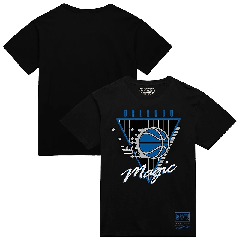 Men's Mitchell & Ness  Black Orlando Magic Worldwide Collection Tri-Logo T-Shirt