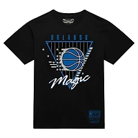 T-shirt noir à trois logos pour homme Mitchell & Ness Orlando Magic Worldwide Collection