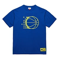 Men's Mitchell & Ness Blue Orlando Magic Hardwood Classics Neon Nights Premium T-Shirt