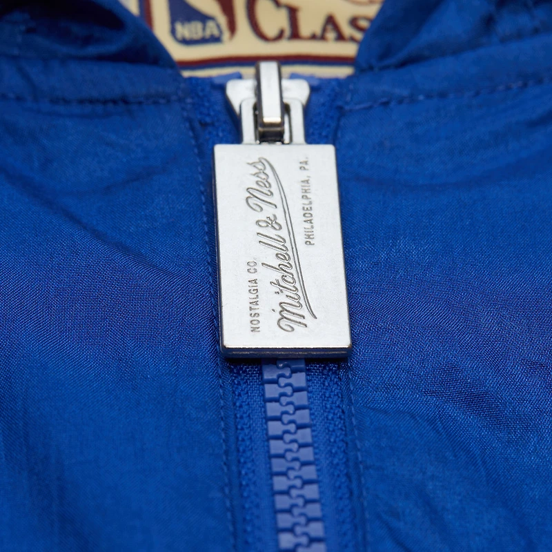 Men's Mitchell & Ness Blue Orlando Magic Playmaker Full-Zip Hooded Windbreaker Jacket