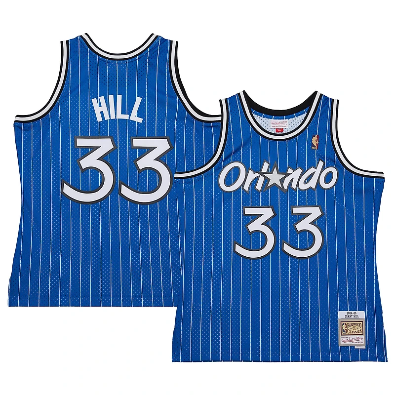 Maillot Mitchell & Ness Grant Hill bleu pour homme Orlando Magic 2004/05 Hardwood Classics Swingman