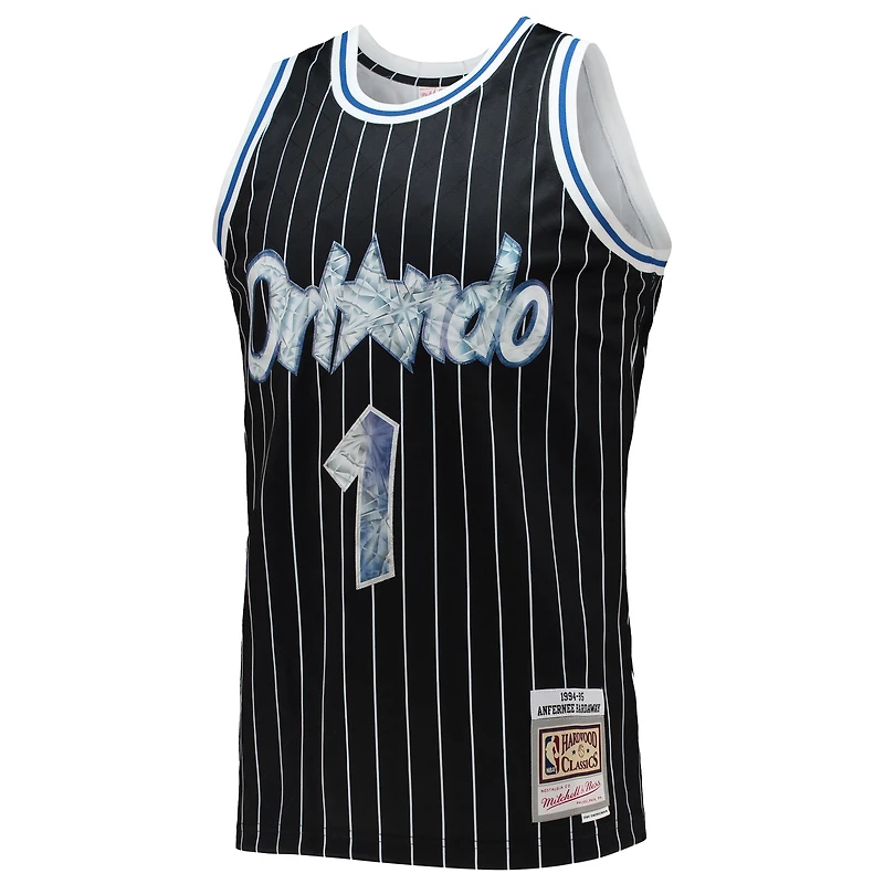 Men's Mitchell & Ness Penny Hardaway Black Orlando Magic 1996/97 Hardwood Classics NBA 75th Anniversary Diamond Swingman Jersey