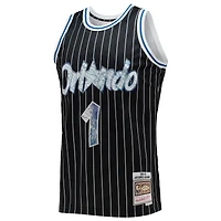Men's Mitchell & Ness Penny Hardaway Black Orlando Magic 1996/97 Hardwood Classics NBA 75th Anniversary Diamond Swingman Jersey